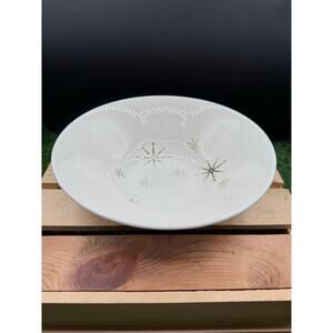Vintage Atomic Gold Starburst Retro Serving Bowl - MCM - 8.5"